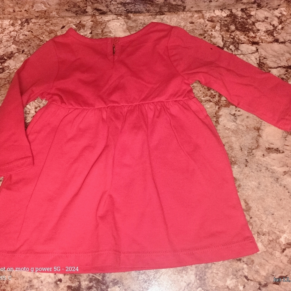 Wonder Nation Red Casual  Girls Tunic Top 3 To 6 Months New